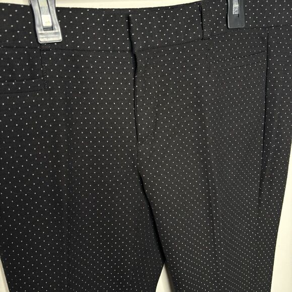 Banana Republic Pants Women Size 8 Petite Sloan Black Polka Dot Ankle Preppy - Picture 2 of 6